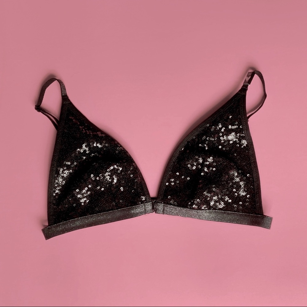Victoria’s Secret Black Sequin Triangle Bralette